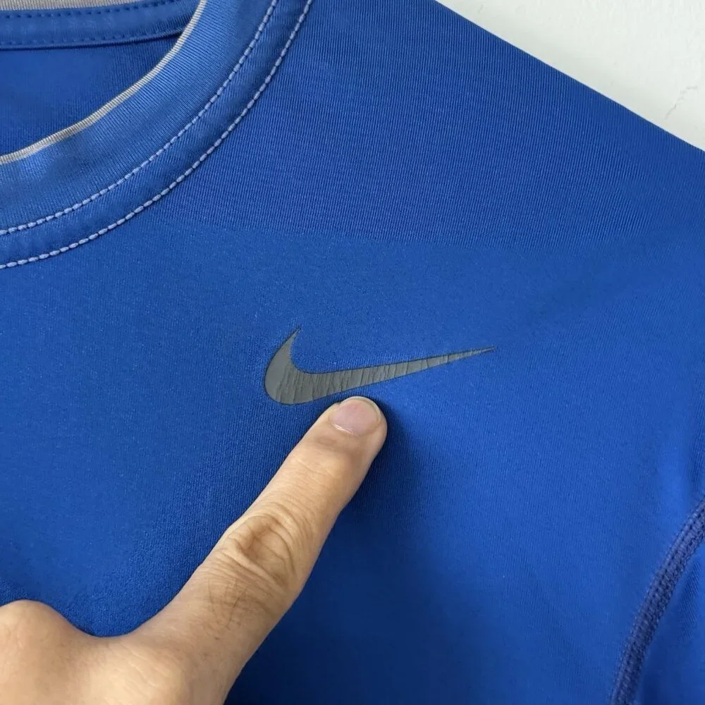 Nike Pro Combat‎ Dri Fit Fitted Compression Long Sleeve Shirt Mens Large Gym Run